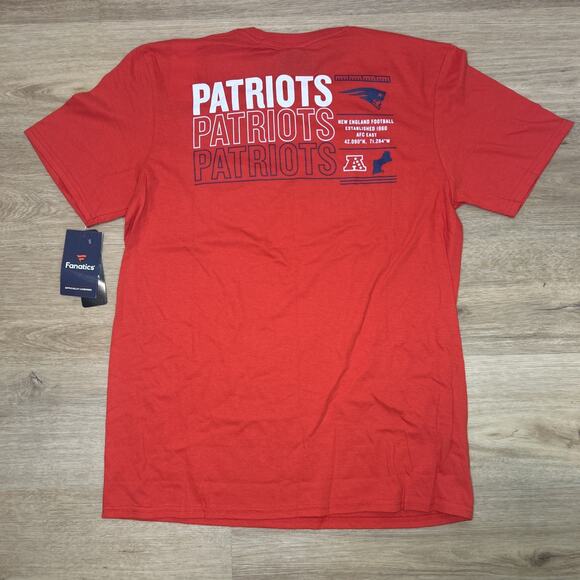 *NEW* Men's L Fanatics Red New England Patriots Repeat Stats T-Shirt Football - Picture 5 of 6